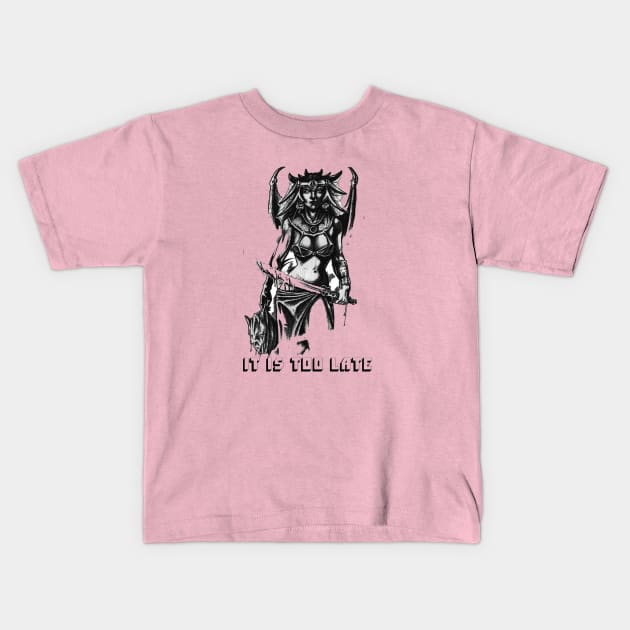 it is too late Kids T-Shirt by wizooherb